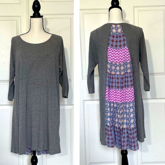 Altar'd State Dresses & Skirts - Altar’d State Boho Patchwork 3/4 Sleeve Jersey Dress, Medium